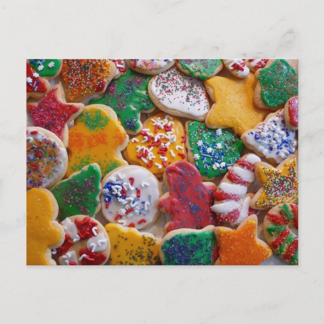 Christmas Cookies I Colorful Holiday Baking Postcard (Front)