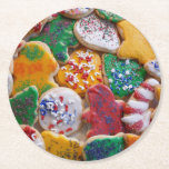 Christmas Cookies I Colorful Holiday Baking Round Paper Coaster