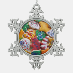 Christmas Cookies I Colorful Holiday Baking Snowflake Pewter Christmas Ornament