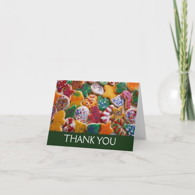 Christmas Cookies I Colorful Holiday Baking Thank You Card (Front)