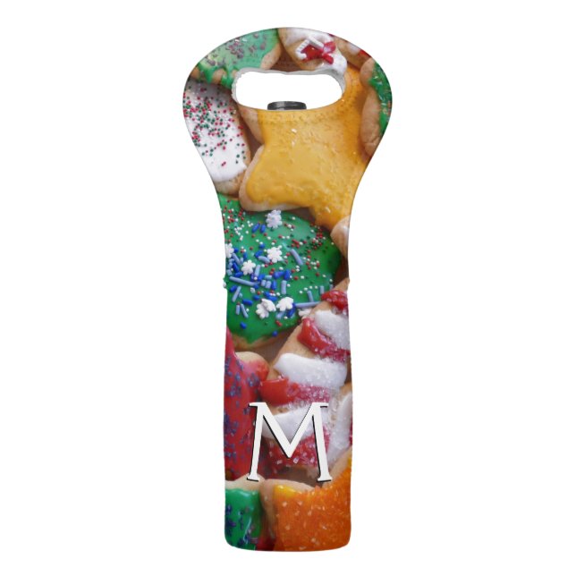 Christmas Cookies I Colorful Holiday Baking Wine Bag (Front)