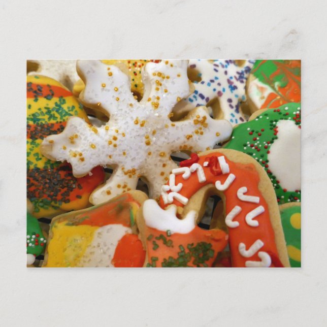 Christmas Cookies II Colorful Holiday Baking Postcard (Front)