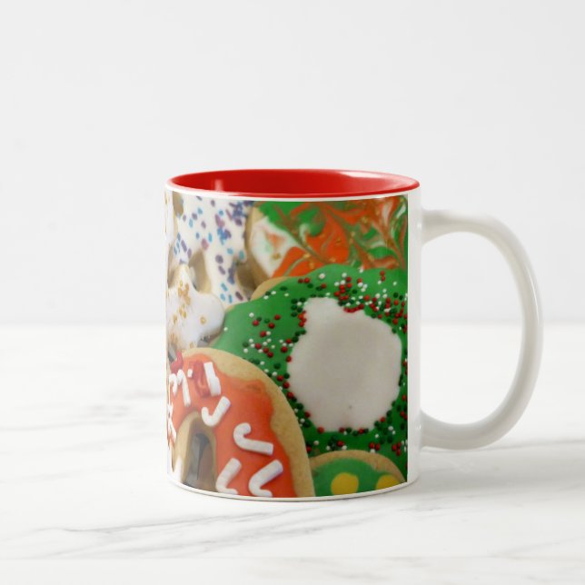 Christmas Cookies II Colorful Holiday Baking Two-Tone Coffee Mug (Right)