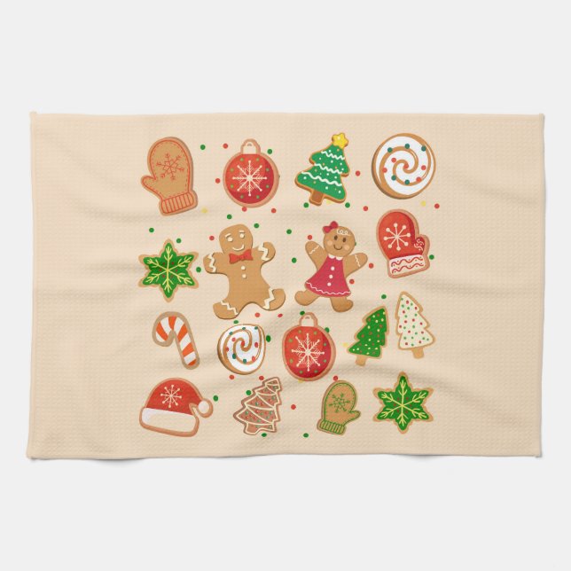 Christmas Cookies Kitchen Towel (Horizontal)