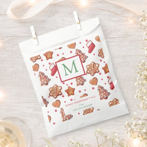 Christmas Cookies Merry Christmas Monogram Favor Bag