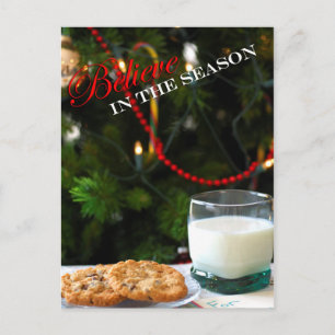 Christmas Cookies & Milk for Santa Holiday Postcard