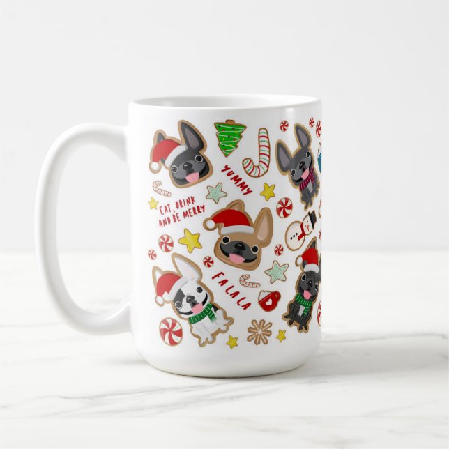 Christmas Cookies Mug by French Bulldog Love (Left)