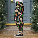 Christmas Cookies Novelty Holiday Leggings<br><div class="desc">Christmas cookie pattern leggings with christmas tree cookie,  candy cane,  snowflake and gingerbread man. They will go perfectly with your ugly sweater</div>