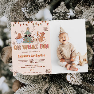 Christmas Cookies Oh What Fun Birthday Party Photo Invitation