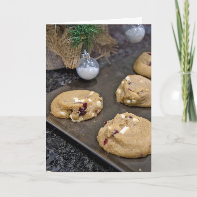 Christmas cookies on cookie sheet holiday card (Front)