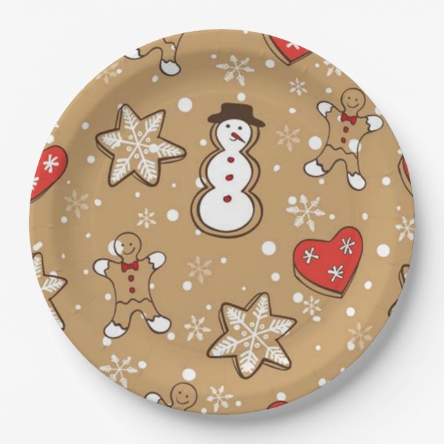 Christmas Cookies Paper Plates (Front)