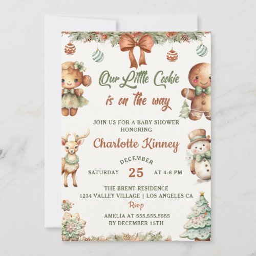  Christmas Cookies Party Baby Shower Invitation