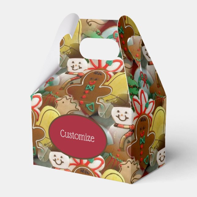 Christmas Cookies Pattern Favor Boxes (Front Side)