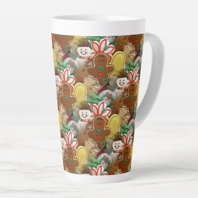 Christmas Cookies Pattern Latte Mug (Right Angle)