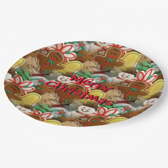 Christmas Cookies Pattern Paper Plates (Angled)