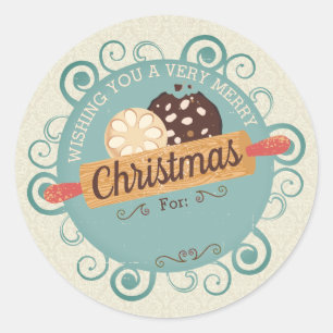 Christmas cookies personalized from the kitchen of classic round sticker