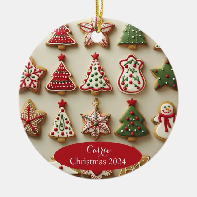 Christmas Cookies Personalized Ornament (Front)