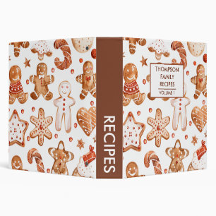 Christmas Cookies Personalized Recipe 3 Ring Binder