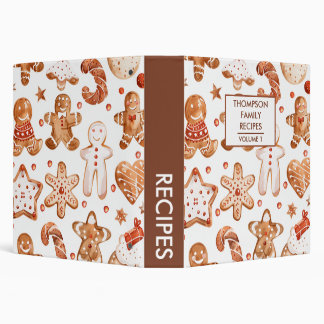 Christmas Cookies Personalized Recipe 3 Ring Binder