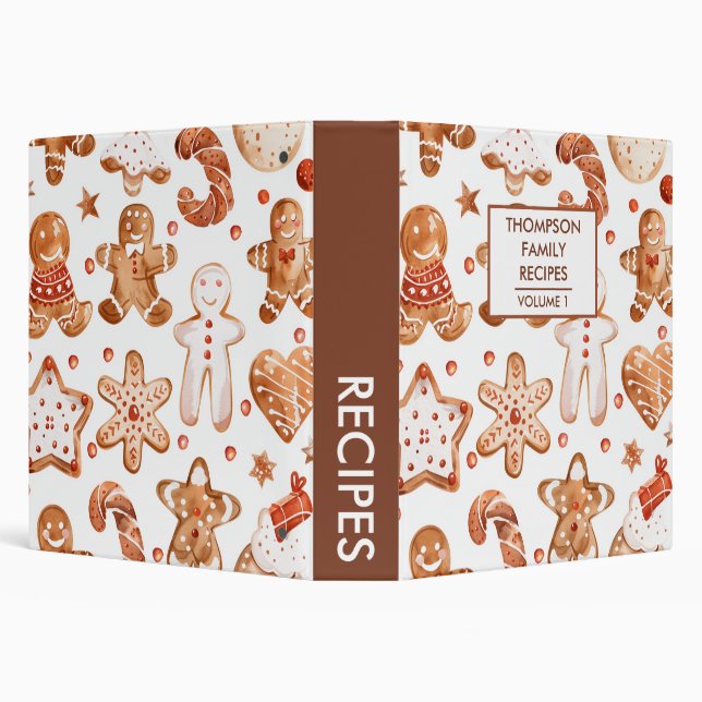 Christmas Cookies Personalized Recipe 3 Ring Binder (Background)