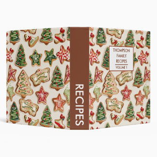 Christmas Cookies Personalized Recipe 3 Ring Binder