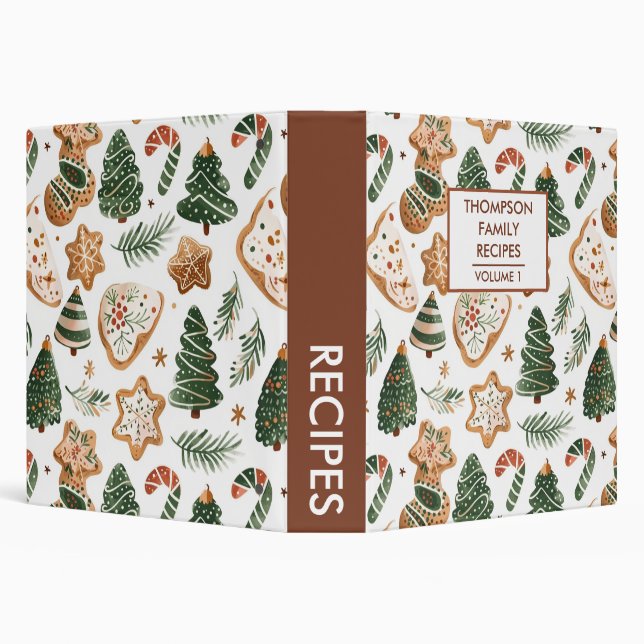 Christmas Cookies Personalized Recipe 3 Ring Binder (Background)