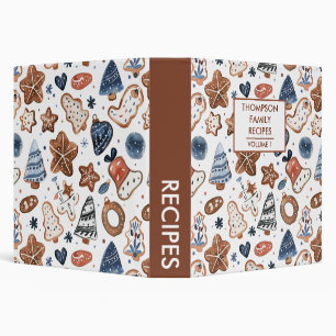 Christmas Cookies Personalized Recipe 3 Ring Binder