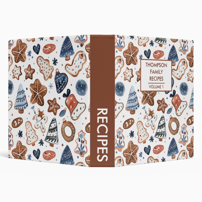 Christmas Cookies Personalized Recipe 3 Ring Binder (Background)