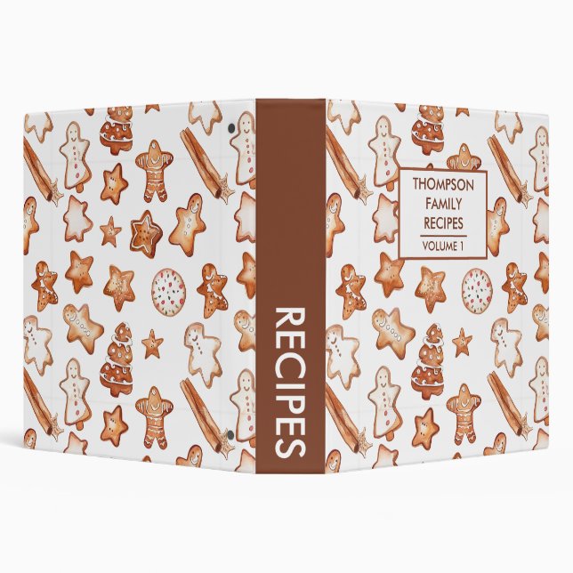 Christmas Cookies Personalized Recipe 3 Ring Binder (Background)