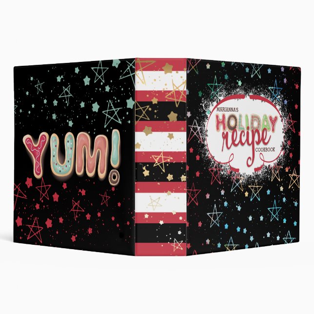 Christmas cookies personalized recipe cookbook 3 r 3 ring binder (Background)