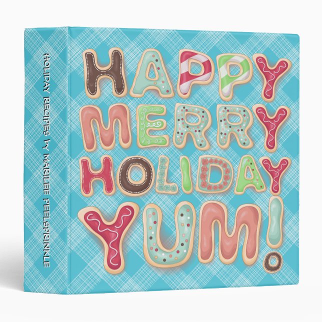 Christmas cookies personalized recipe cookbook 3 ring binder (Front/Spine)