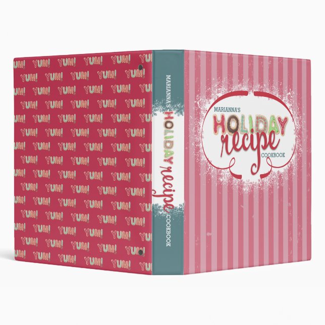 Christmas cookies personalized recipe cookbook 3 ring binder (Background)