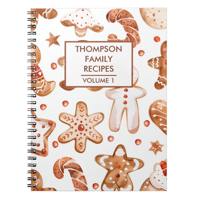 Christmas Cookies Personalized Recipe Notebook (Front)