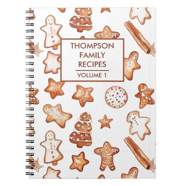 Christmas Cookies Personalized Recipe Notebook (Front)