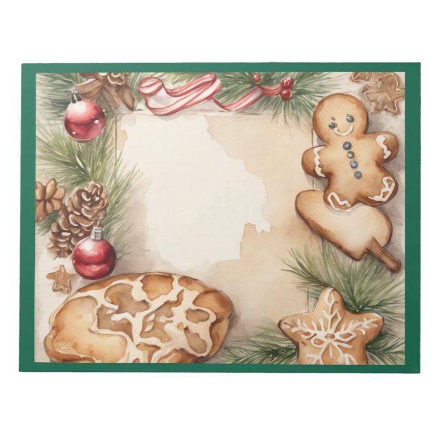 Christmas Cookies Platter Notepad  (Front)