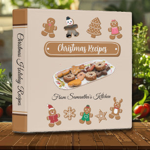 Christmas Cookies Recipe Cookbook 3 Ring Binder
