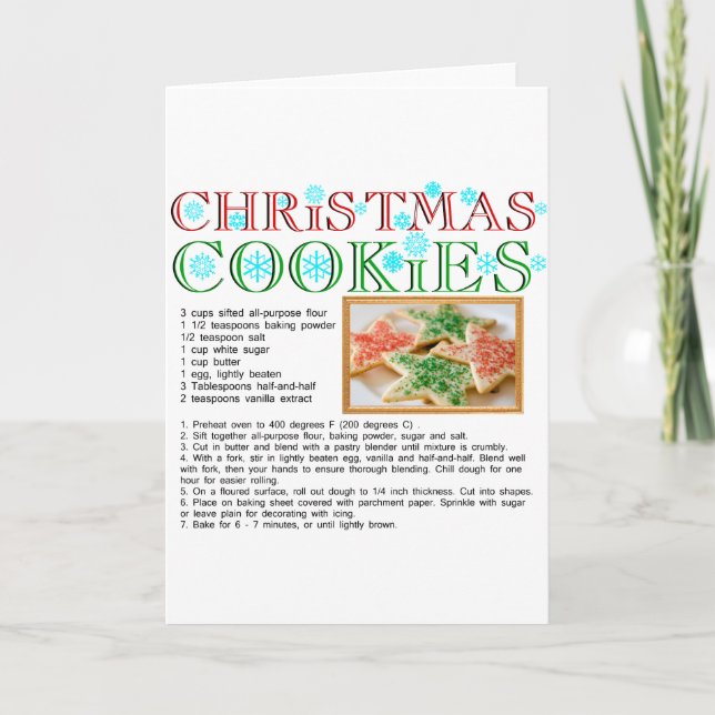 Christmas Cookies Recipe Holiday Card (Front)