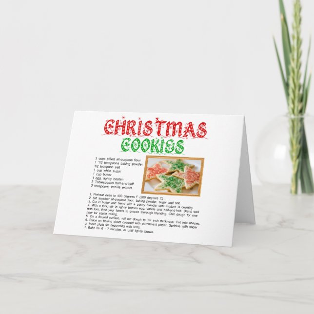 Christmas Cookies Recipe Holiday Card (Front)