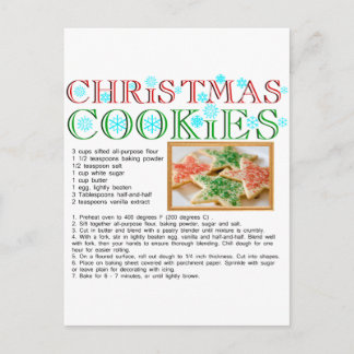 Christmas Cookies Recipe Postcard