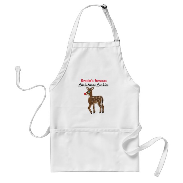 Christmas Cookies Reindeer Personalized Apron (Front)