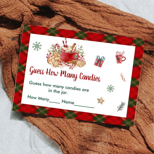 Christmas Cookies Santa Guess How Many Candies Enclosure Card