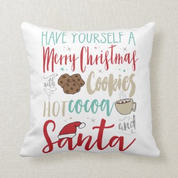 Christmas Cookies Santa Pillow by KarisGraphicDesign at Zazzle