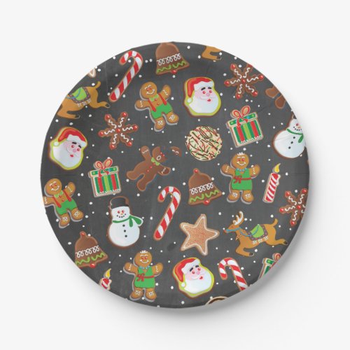 Christmas Cookies Snow Paper Plate