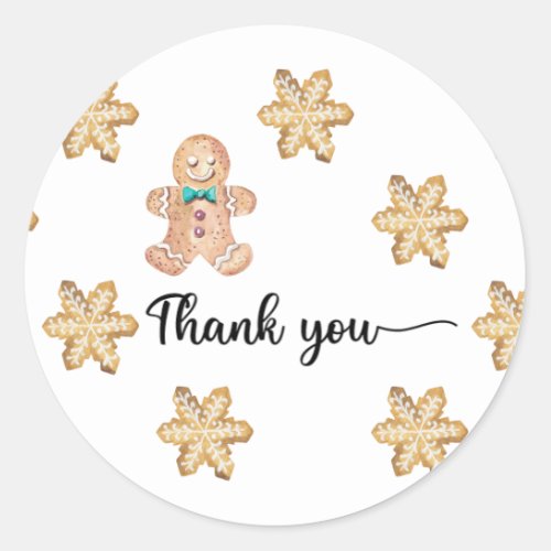 Christmas cookies thank you classic round sticker