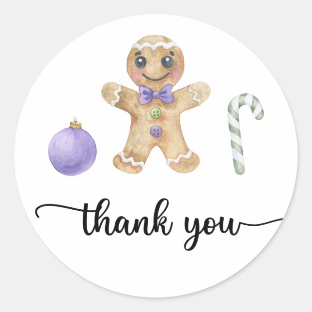 Christmas cookies thank you classic round sticker (Front)