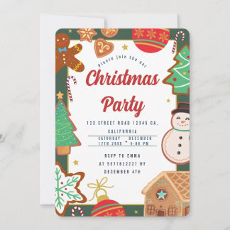 Christmas cookies theme Party Invitation