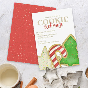 Christmas Cookies Whimsical Sweet Holiday Cute Fun Invitation
