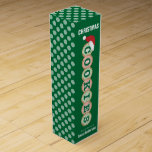 Christmas Cookies Wine Gift Box<br><div class="desc">The design on this box features the word "cookies" as scalloped edge cookies with light red and green frosting and sprinkles accented with a Santa Hat. This wine box was designed for the purpose of filling it with Christmas cookies as a gift. The background is dark green with a light...</div>