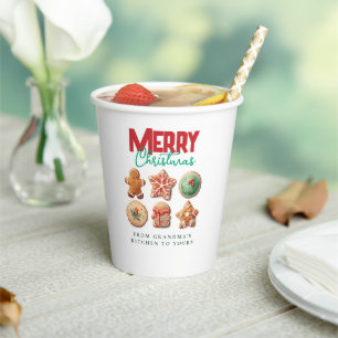 Christmas Cookies Winter Holiday Baking Party Paper Cups