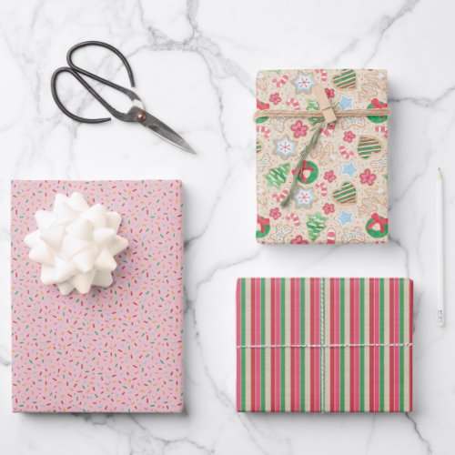 Christmas Cookies Wrapping Paper Flat Sheet Set
